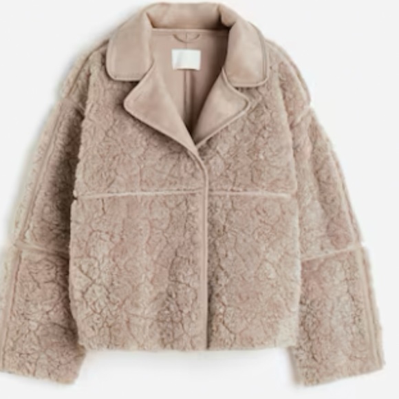 H&M Jackets & Blazers - h&M Teddy fleece jacket Sherpa faux small beige NEW